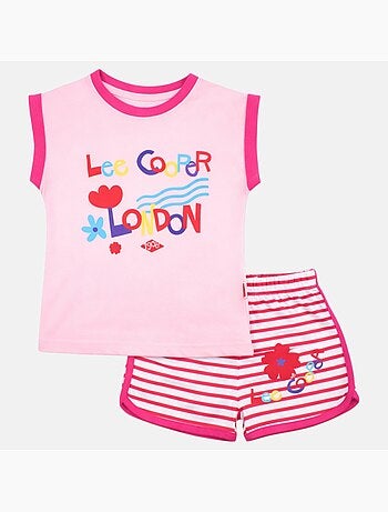 Lee Cooper - Completo bambina composto da canotta e pantaloncino
