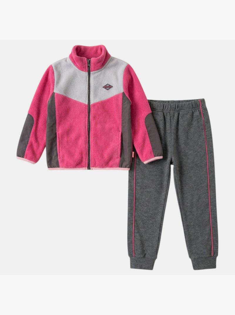 Lee Cooper - Completo bambina composto da giacca con zip e pantaloni jogging Grigio - Kiabi