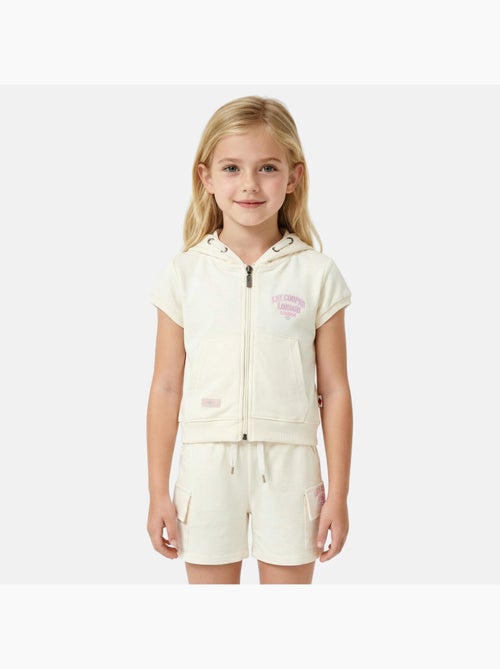 Lee Cooper - Completo bambina maglietta a maniche corte con zip e cappuccio e pantaloncini - Kiabi