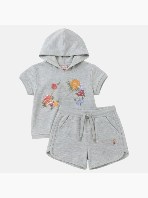 Lee Cooper - Completo bambina maglietta a maniche corte con zip e cappuccio e pantaloncini - Kiabi