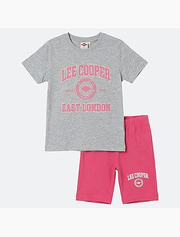 Lee Cooper - Completo bambina maglietta a maniche corte e bermuda