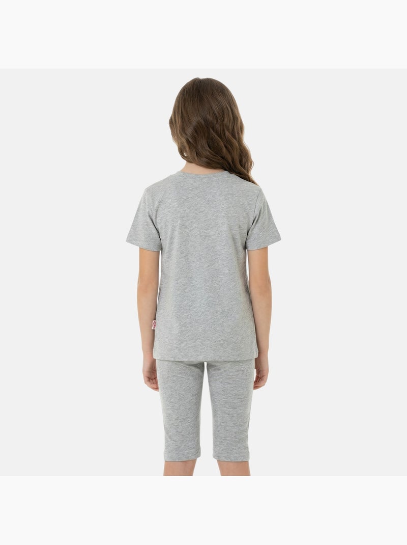 Lee Cooper - Completo bambina maglietta a maniche corte e bermuda Grigio - Kiabi