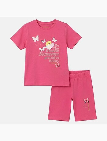Lee Cooper - Completo bambina maglietta a maniche corte e bermuda