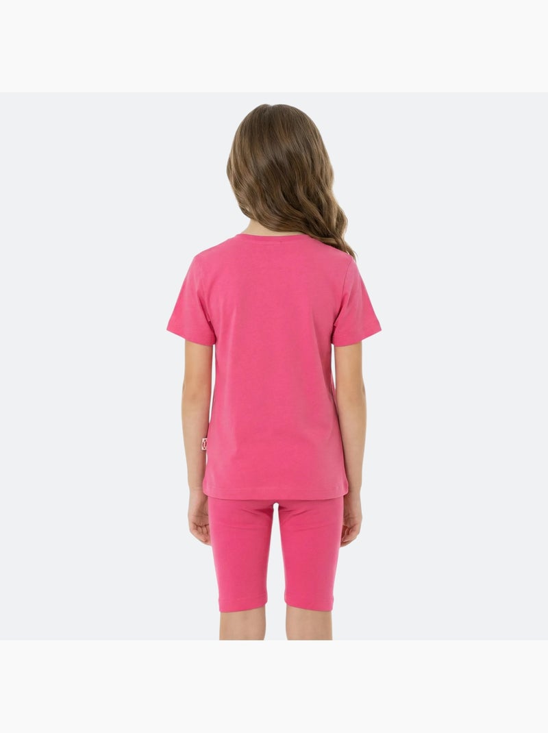 Lee Cooper - Completo bambina maglietta a maniche corte e bermuda Rosa fucsia - Kiabi