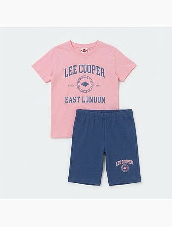 Lee Cooper - Completo bambina maglietta a maniche corte e bermuda