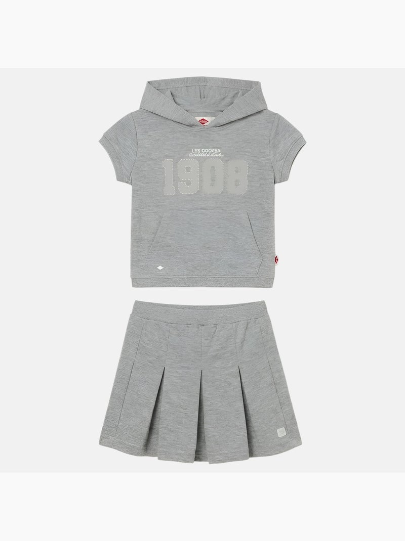 Lee Cooper - Completo bambina maglietta a maniche corte e gonna Grigio - Kiabi