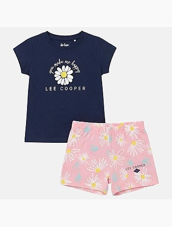 Lee Cooper - Completo bambina maglietta a maniche corte e pantaloncini