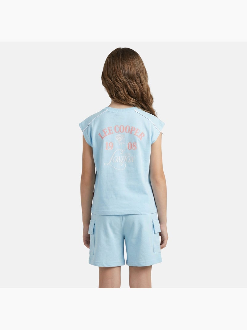 Lee Cooper - Completo bambina maglietta a maniche corte e pantaloncini Blu - Kiabi