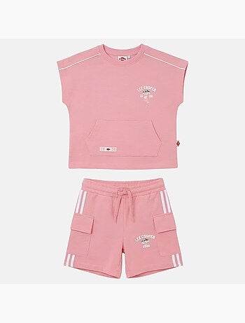 Lee Cooper - Completo bambina maglietta a maniche corte e pantaloncini
