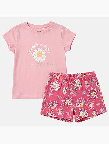 Lee Cooper - Completo bambina maglietta a maniche corte e pantaloncini