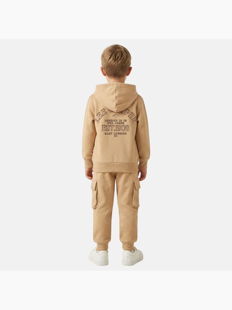Lee Cooper - Completo bambino composto da felpa con cappuccio e pantaloni Beige - Kiabi