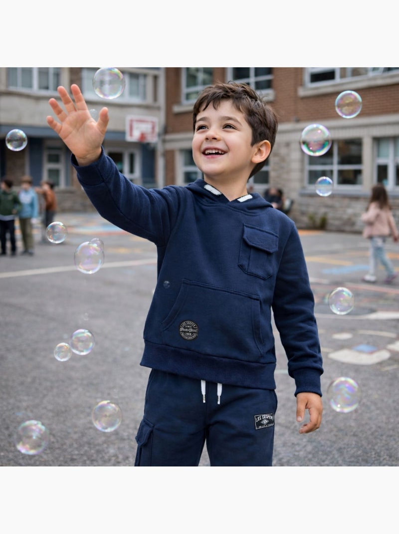 Lee Cooper - Completo bambino composto da felpa con cappuccio e pantaloni Blu marino - Kiabi