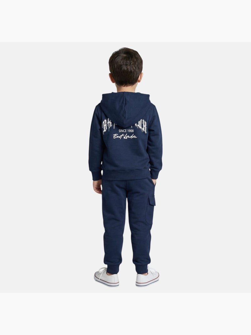 Lee Cooper - Completo bambino composto da felpa con cappuccio e pantaloni Blu marino - Kiabi
