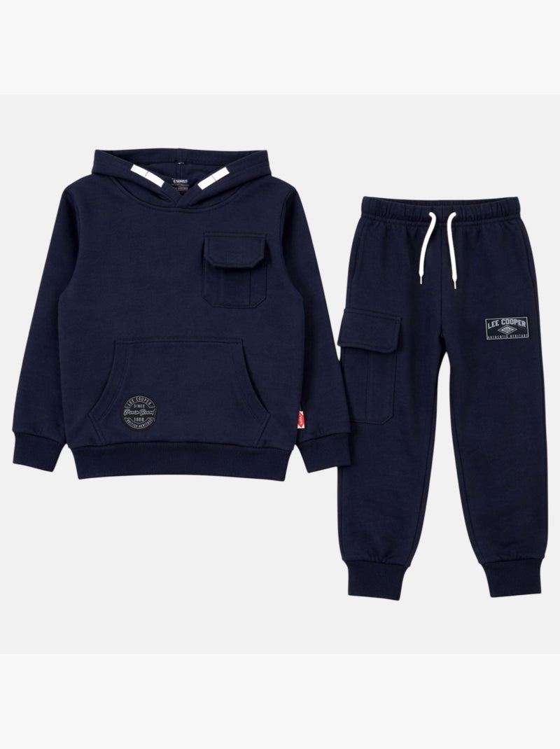 Lee Cooper - Completo bambino composto da felpa con cappuccio e pantaloni Blu marino - Kiabi