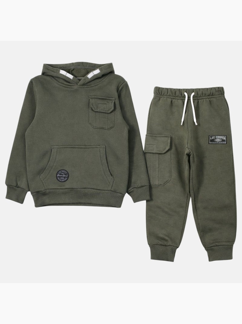 Lee Cooper - Completo bambino composto da felpa con cappuccio e pantaloni Cachi - Kiabi