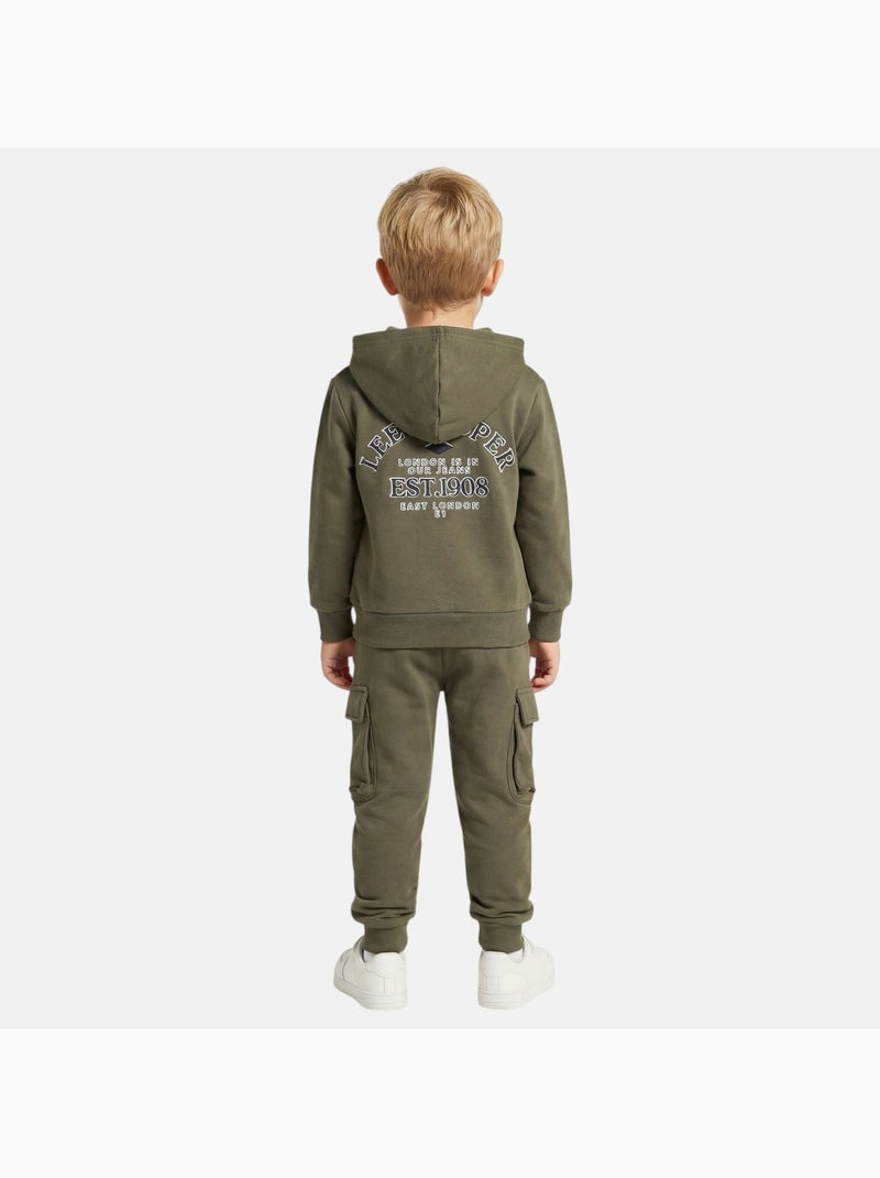 Lee Cooper - Completo bambino composto da felpa con cappuccio e pantaloni Cachi - Kiabi