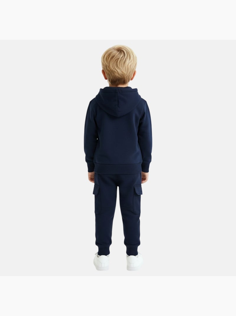 Lee Cooper - Completo bambino composto da felpa con cappuccio e pantaloni cargo Blu marino - Kiabi