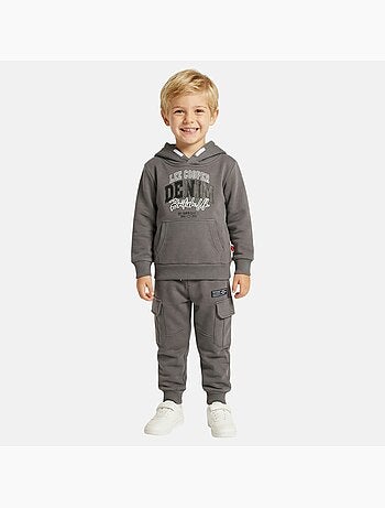 Lee Cooper - Completo bambino composto da felpa con cappuccio e pantaloni cargo