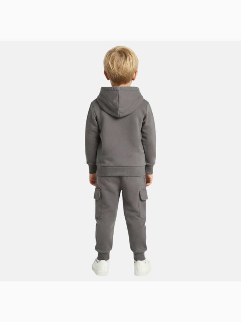 Lee Cooper - Completo bambino composto da felpa con cappuccio e pantaloni cargo Grigio - Kiabi