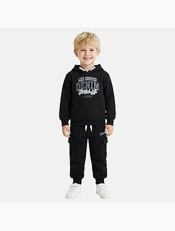 Lee Cooper - Completo bambino composto da felpa con cappuccio e pantaloni cargo