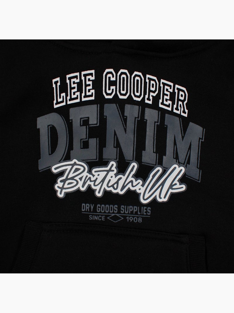 Lee Cooper - Completo bambino composto da felpa con cappuccio e pantaloni cargo Nero - Kiabi
