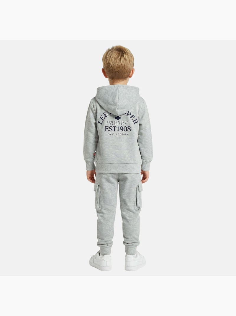 Lee Cooper - Completo bambino composto da felpa con cappuccio e pantaloni Grigio - Kiabi