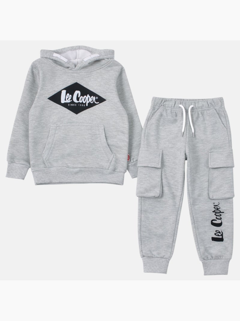 Lee Cooper - Completo bambino composto da felpa con cappuccio e pantaloni Grigio - Kiabi