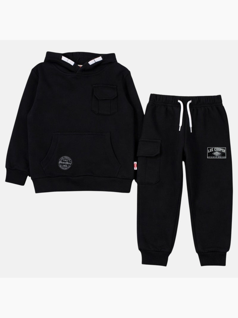 Lee Cooper - Completo bambino composto da felpa con cappuccio e pantaloni Nero - Kiabi