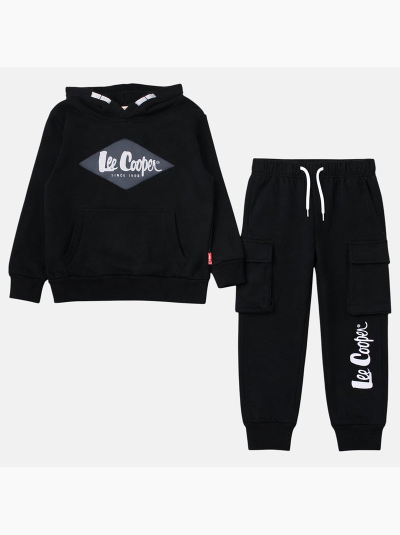 Lee Cooper - Completo bambino composto da felpa con cappuccio e pantaloni Nero - Kiabi