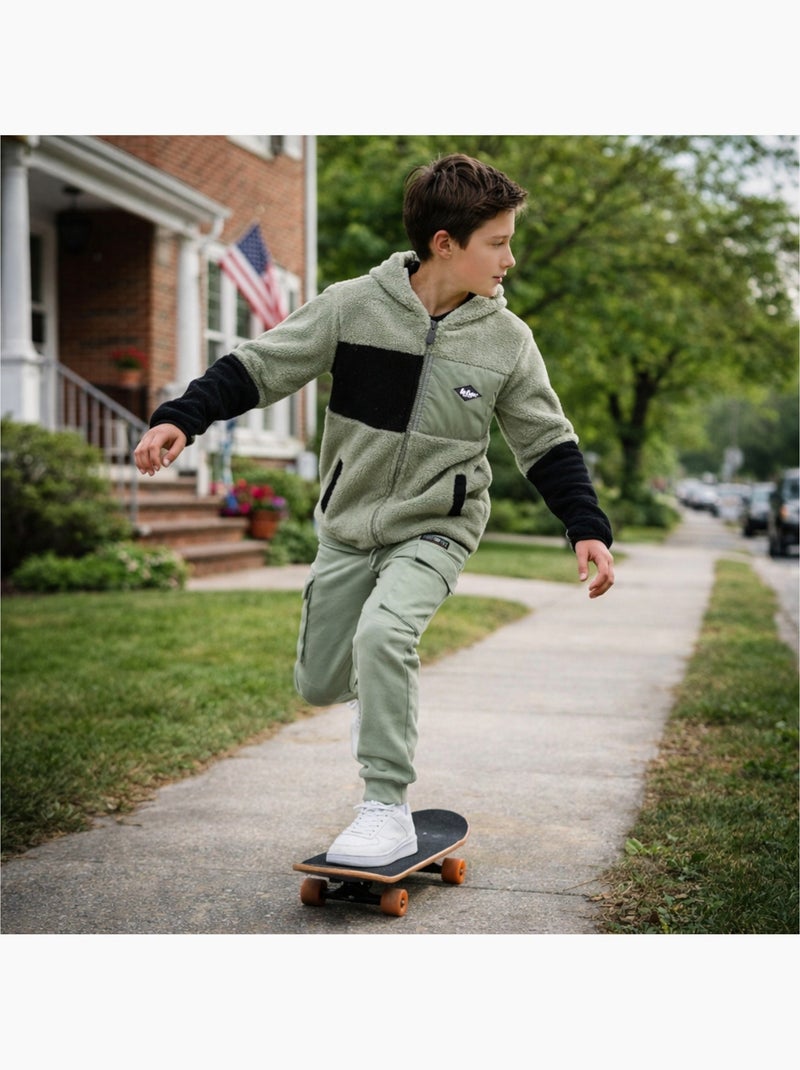 Lee Cooper - Completo bambino composto da felpa con cappuccio e zip e pantalone Grigio - Kiabi