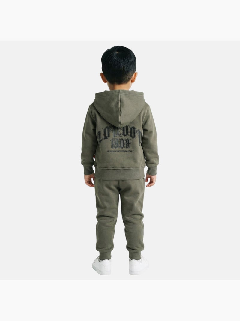 Lee Cooper - Completo bambino composto da giacca con cappuccio e zip e pantaloni Cachi - Kiabi