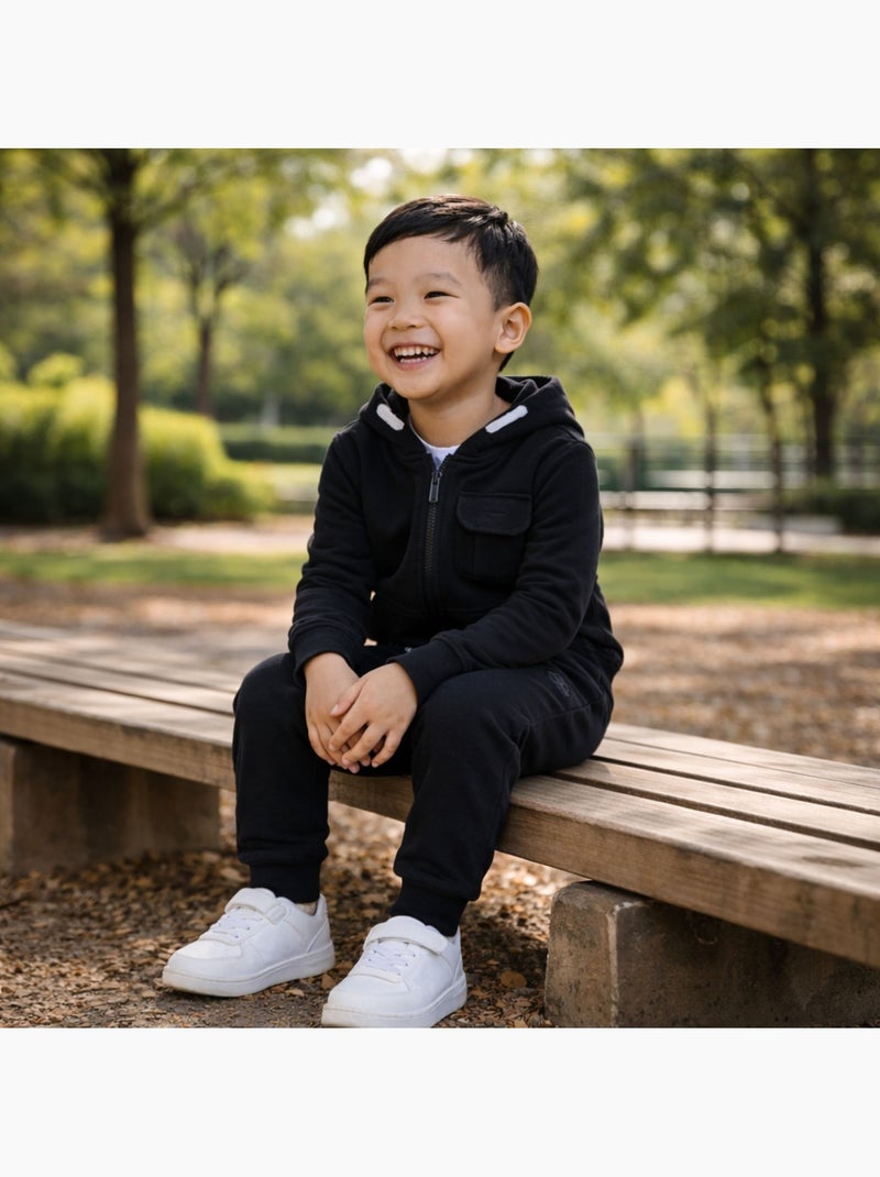 Lee Cooper - Completo bambino composto da giacca con cappuccio e zip e pantaloni Nero - Kiabi