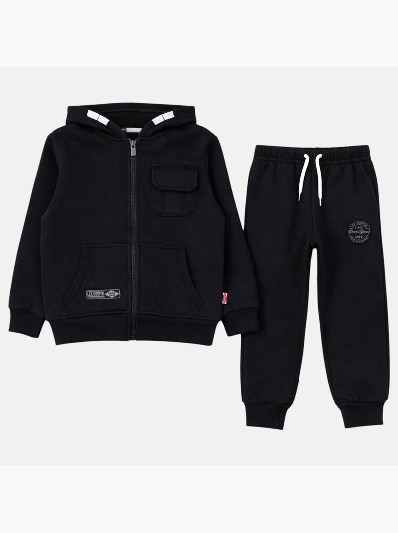 Lee Cooper - Completo bambino composto da giacca con cappuccio e zip e pantaloni Nero - Kiabi