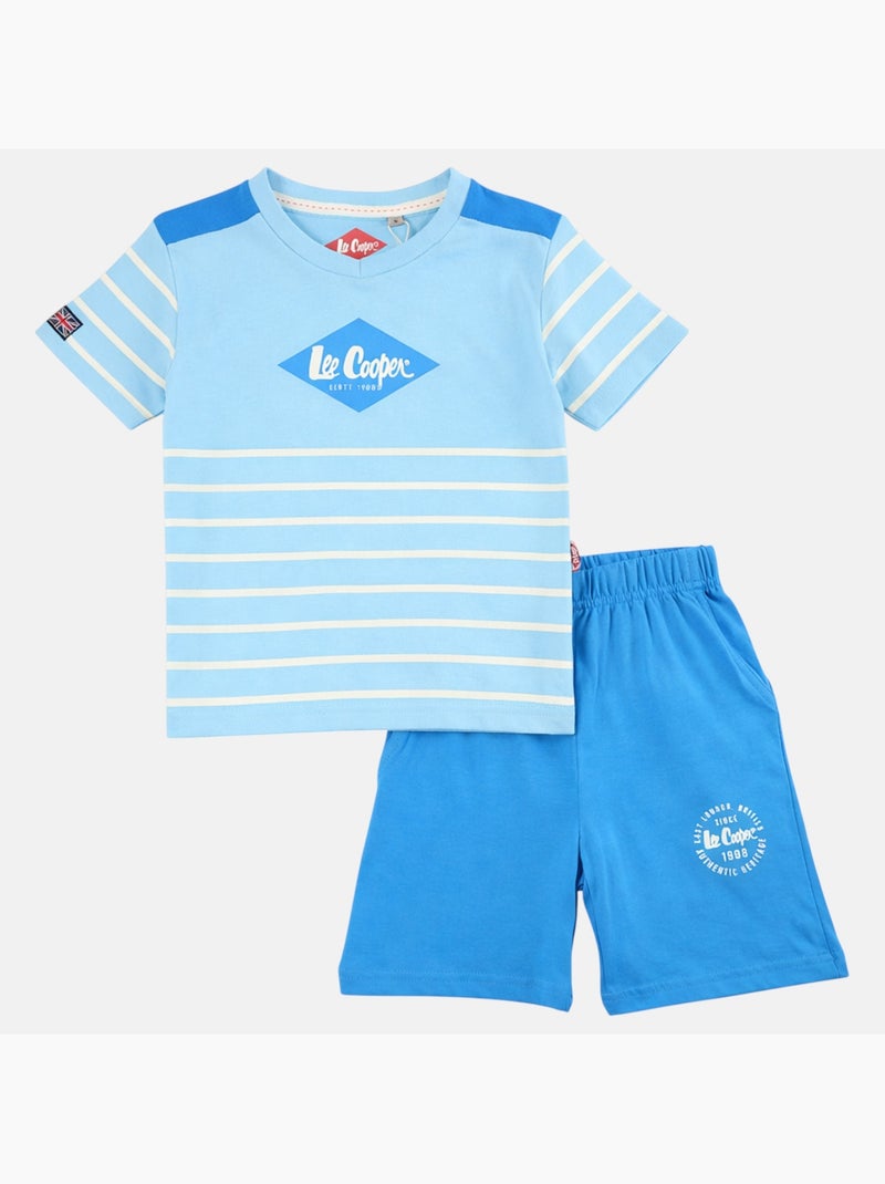 Lee Cooper - Completo bambino composto da maglietta a maniche corte e pantaloncino Blu - Kiabi