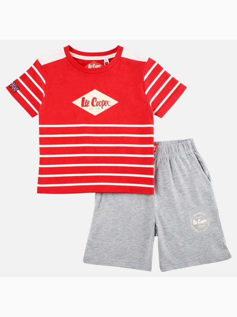 Lee Cooper - Completo bambino composto da maglietta a maniche corte e pantaloncino Rosso - Kiabi