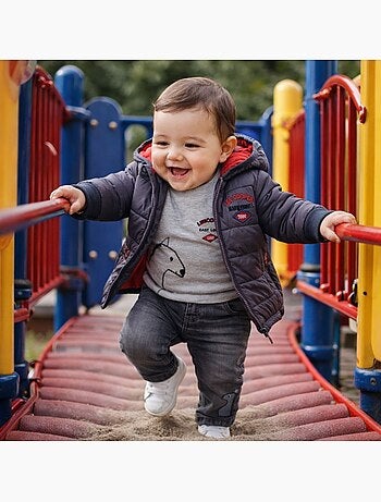 Lee Cooper - Completo bambino composto da piumino maglietta a maniche lunghe e jeans
