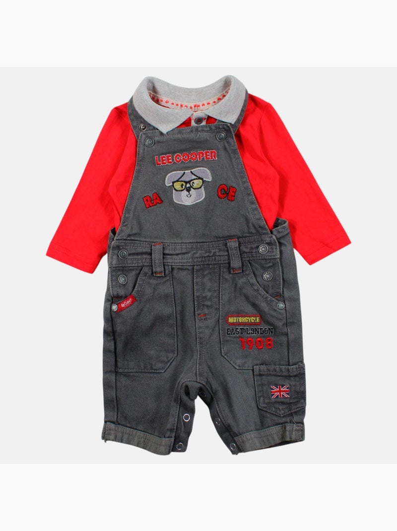 Lee Cooper - Completo bambino composto da piumino maglietta a maniche lunghe e jeans Grigio - Kiabi