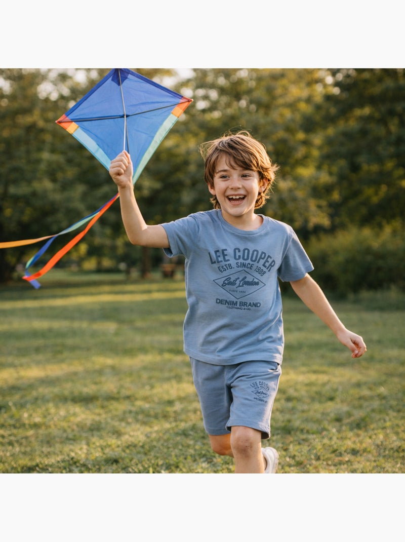 Lee Cooper - Completo bambino composto da una t shirt a maniche corte e shorts Blu - Kiabi