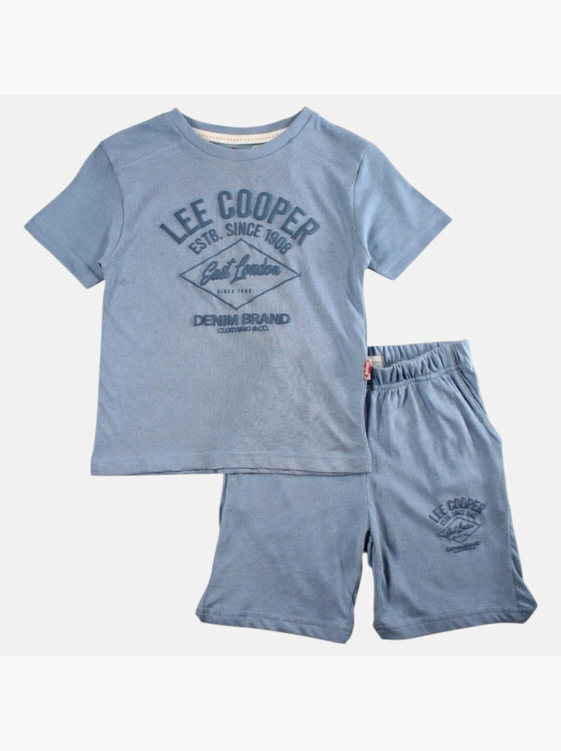 Lee Cooper - Completo bambino composto da una t shirt a maniche corte e shorts Blu - Kiabi