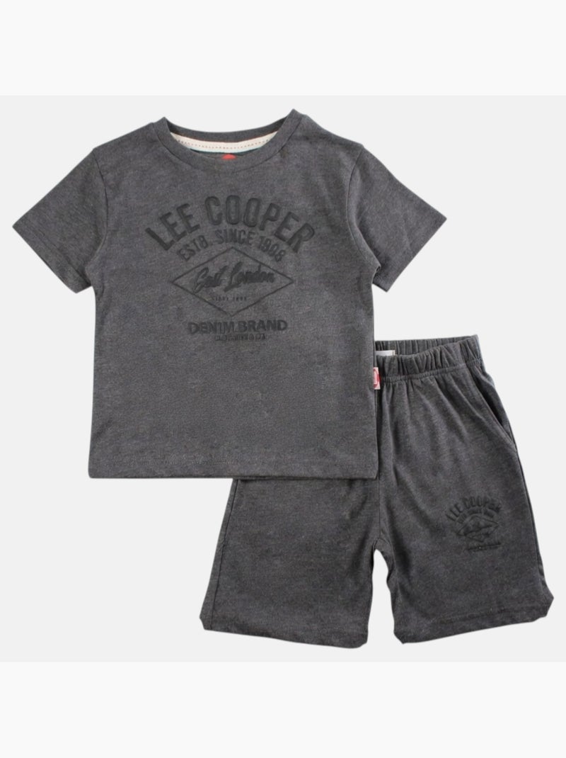 Lee Cooper - Completo bambino composto da una t shirt a maniche corte e shorts Nero - Kiabi
