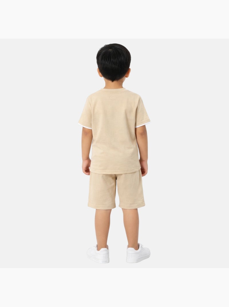 Lee Cooper - Completo bambino con maglietta a maniche corte e pantaloncino Beige - Kiabi