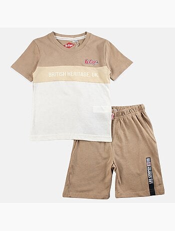 Lee Cooper - Completo bambino con maglietta a maniche corte e pantaloncino