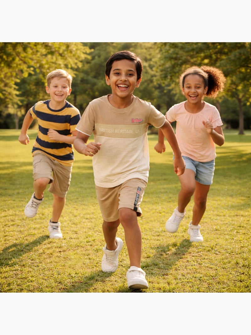 Lee Cooper - Completo bambino con maglietta a maniche corte e pantaloncino Beige - Kiabi