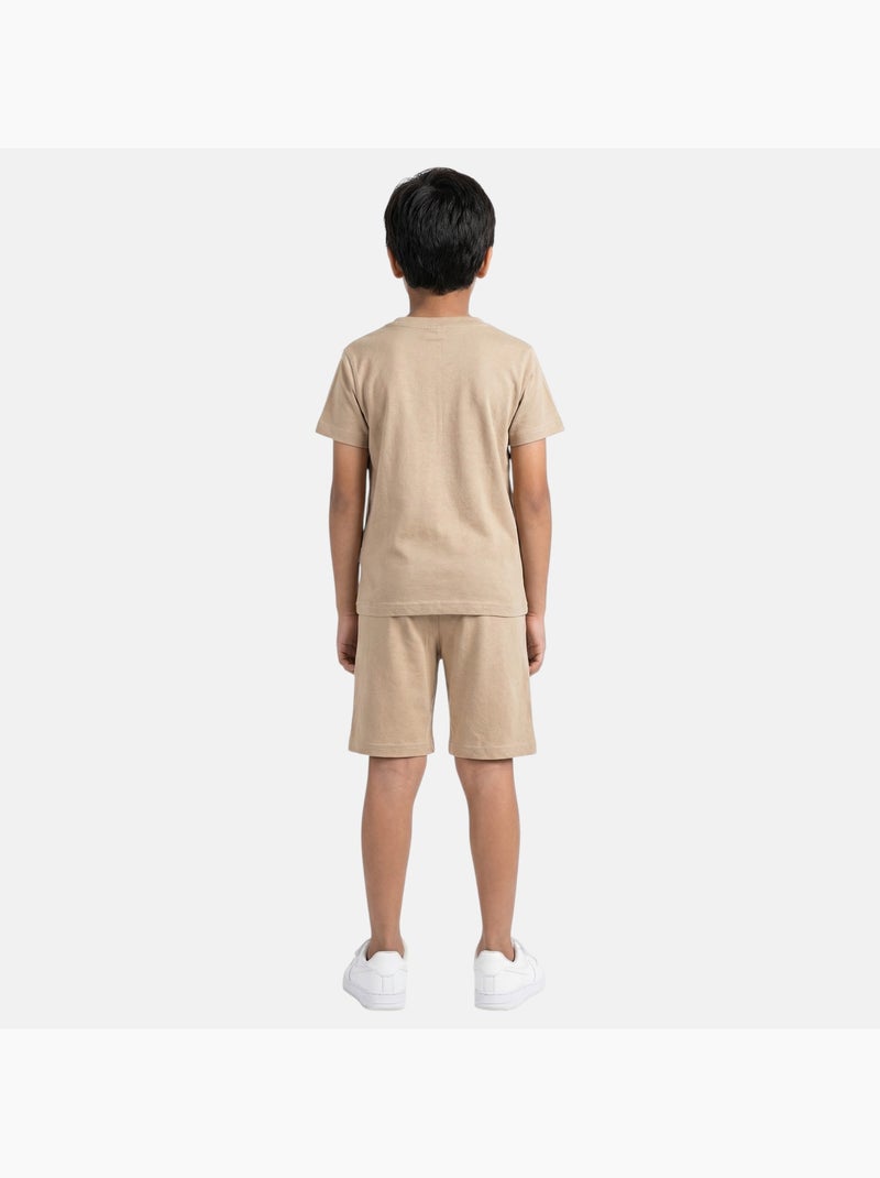 Lee Cooper - Completo bambino con maglietta a maniche corte e pantaloncino Beige - Kiabi