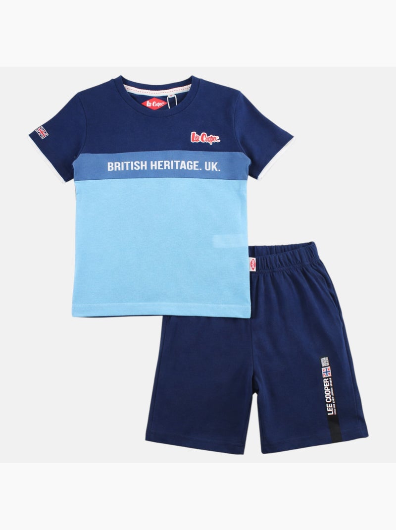 Lee Cooper - Completo bambino con maglietta a maniche corte e pantaloncino Blu marino - Kiabi