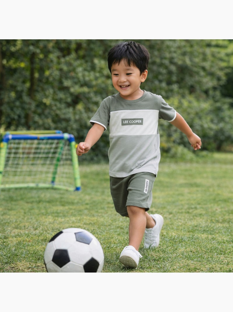 Lee Cooper - Completo bambino con maglietta a maniche corte e pantaloncino Cachi - Kiabi