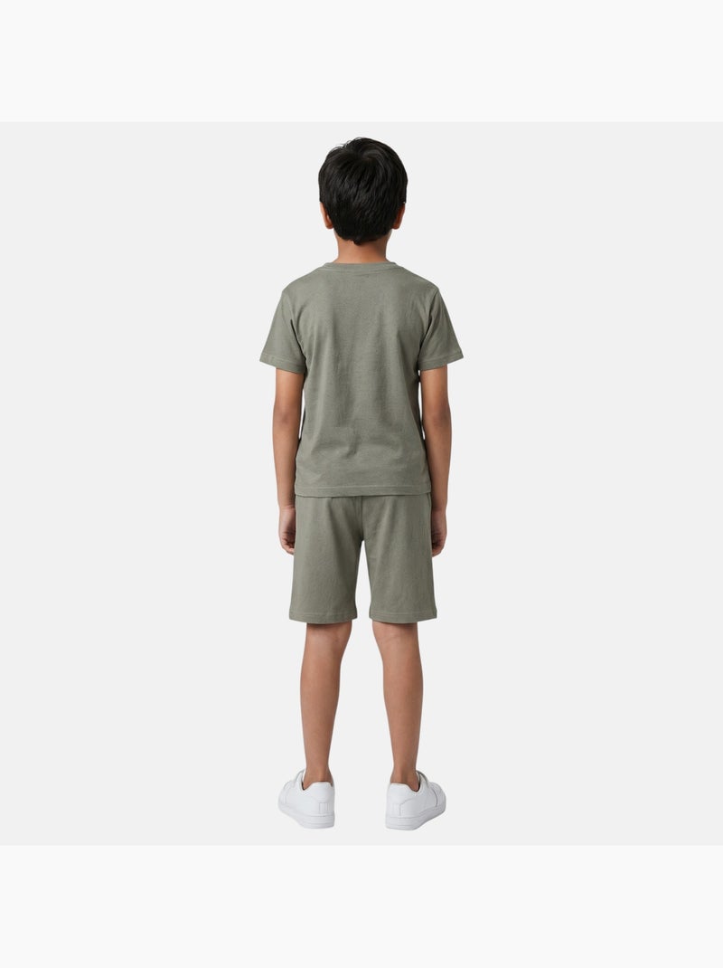 Lee Cooper - Completo bambino con maglietta a maniche corte e pantaloncino Cachi - Kiabi