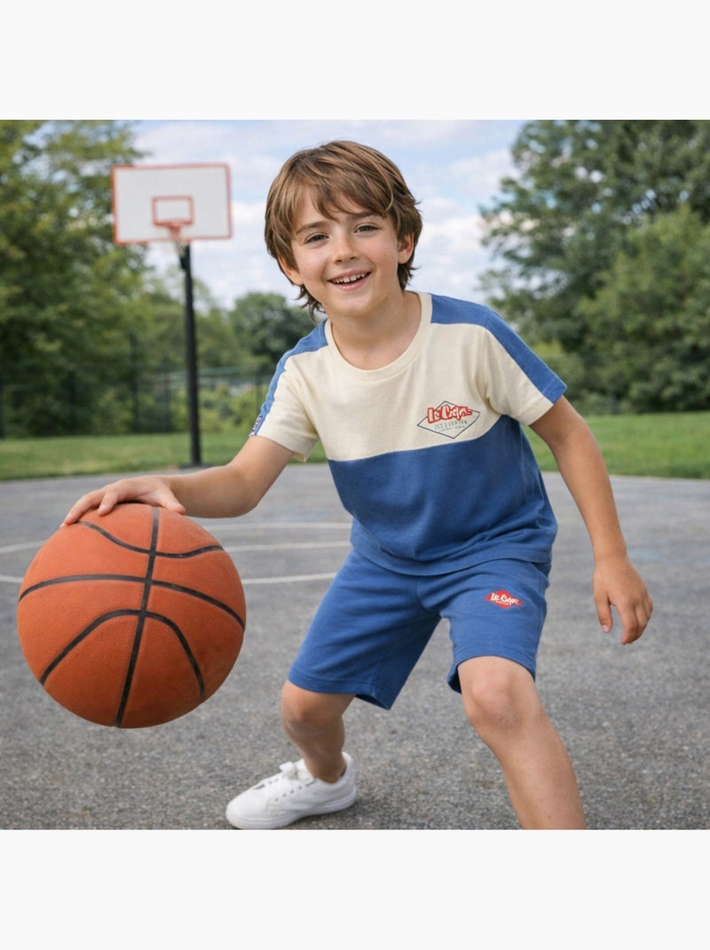 Lee Cooper - Completo bambino con maglietta a maniche corte e pantaloncino coordinato Blu - Kiabi