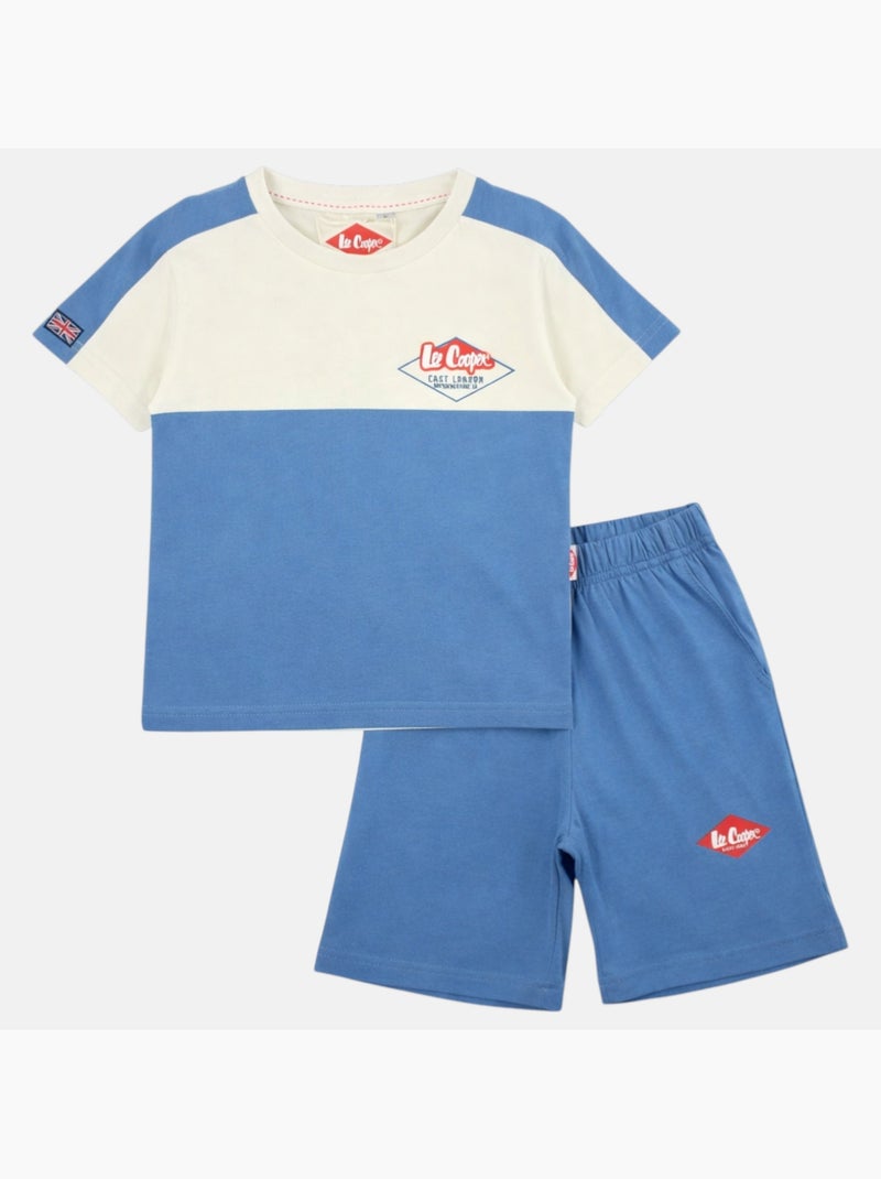 Lee Cooper - Completo bambino con maglietta a maniche corte e pantaloncino coordinato Blu - Kiabi