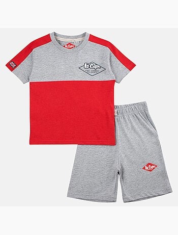 Lee Cooper - Completo bambino con maglietta a maniche corte e pantaloncino coordinato